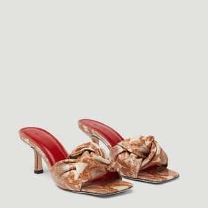 BY FAR 
Lana Snake-Print Heeled Mules